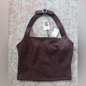Sincerely Jules Suede Halter Top - NWT